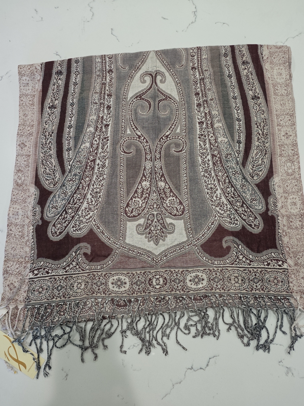 Collection Eighteen Scarf Paisley Desert Canyon Fringed Wrap Shawl approx 80x22"